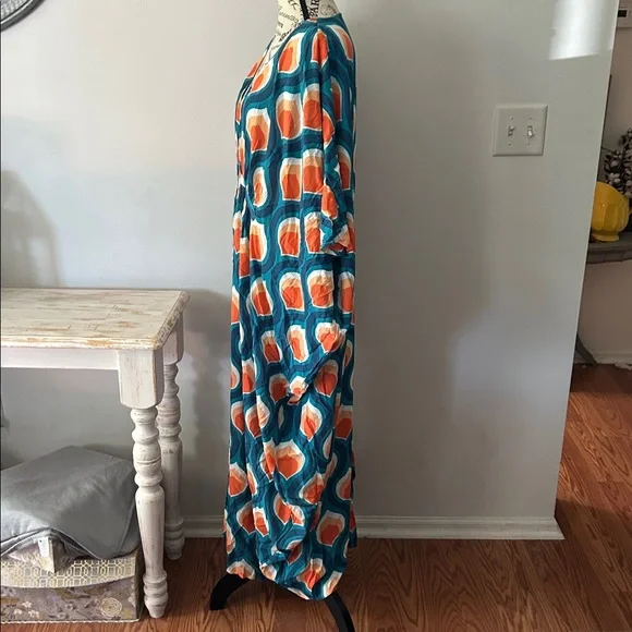Free People Blue and Orange Maxi Dress - Picture 6 of 9
